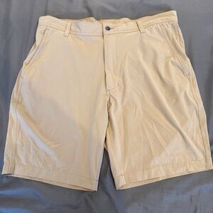 FootJoy Shorts Mens 35 Khaki Golf Performance Stretch Lightweight Zip Pockets